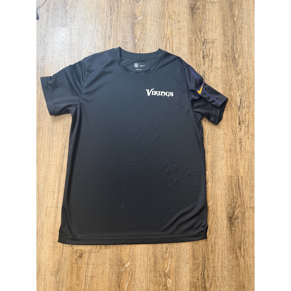 Nike Minnesota Vikings NFL Dri-FIT Shirt Mens Large Black Training Tee